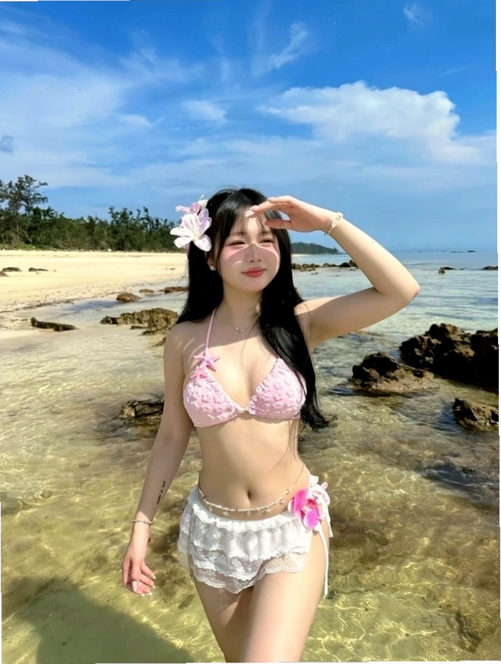 Hình ảnh ảnh gái xinh mặc bikini đi biển cuốn hút