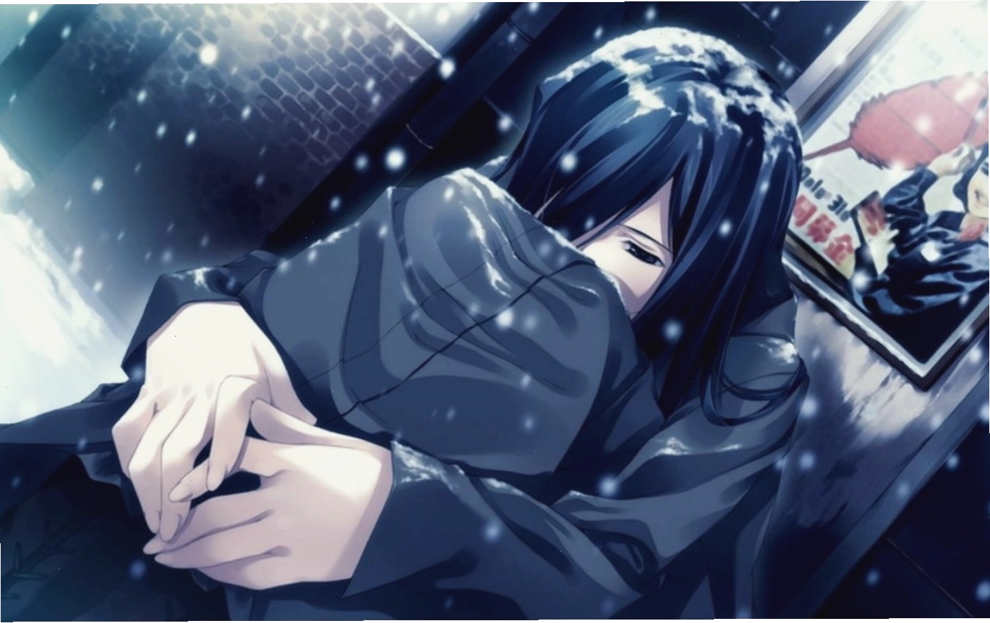 Hình ảnh anime buồn thể hiện sự mệt mỏi