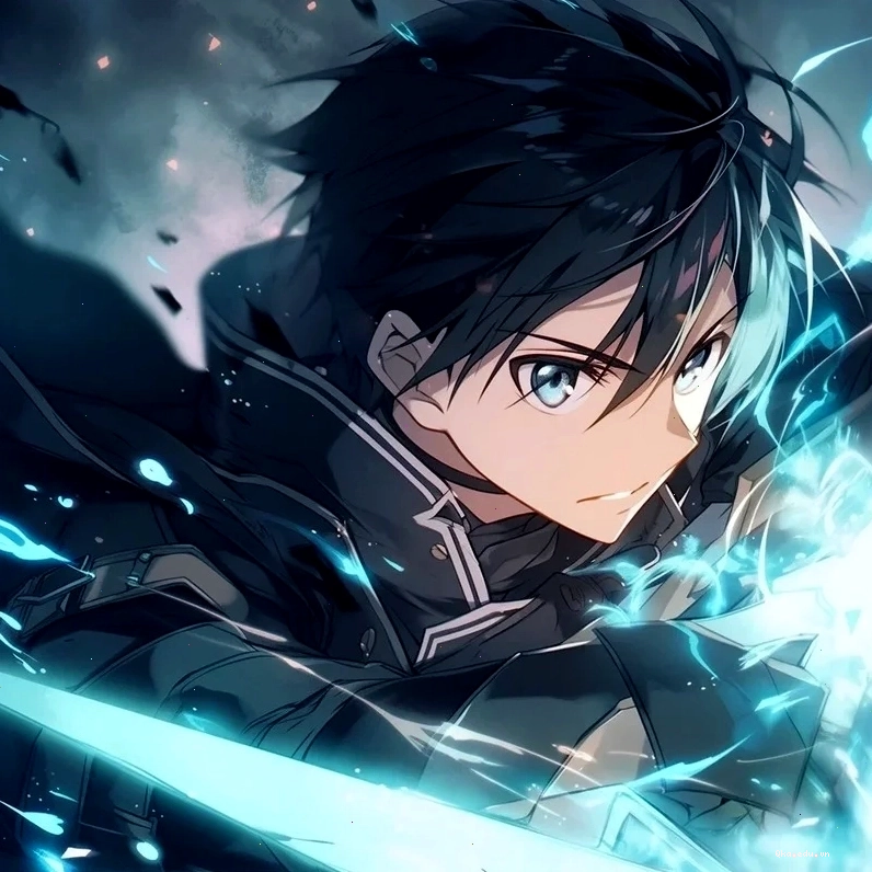 Hình ảnh Kirito đang chiến đấu trong Sword Art Online