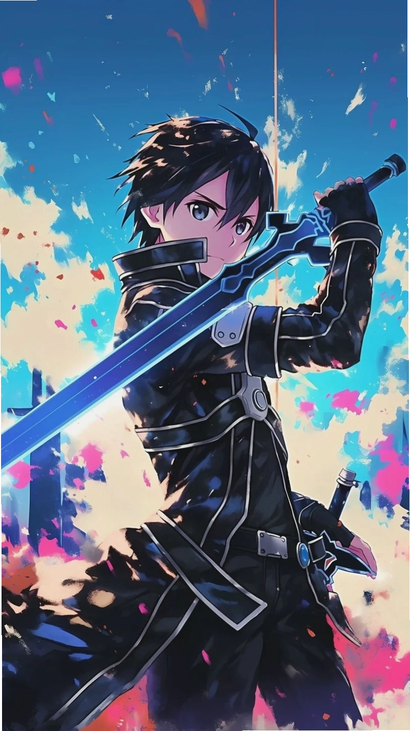 Hình ảnh Kirito sử dụng song kiếm đầy uy lực