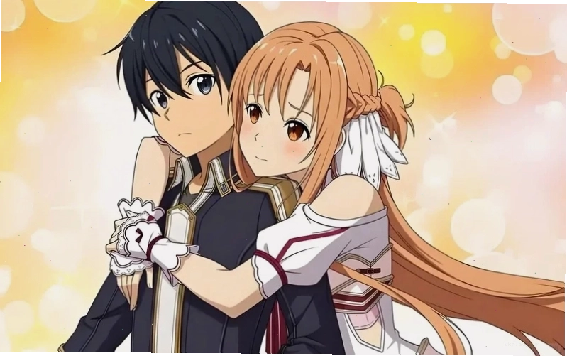 Hình ảnh Kirito và Asuna tình cảm bên nhau