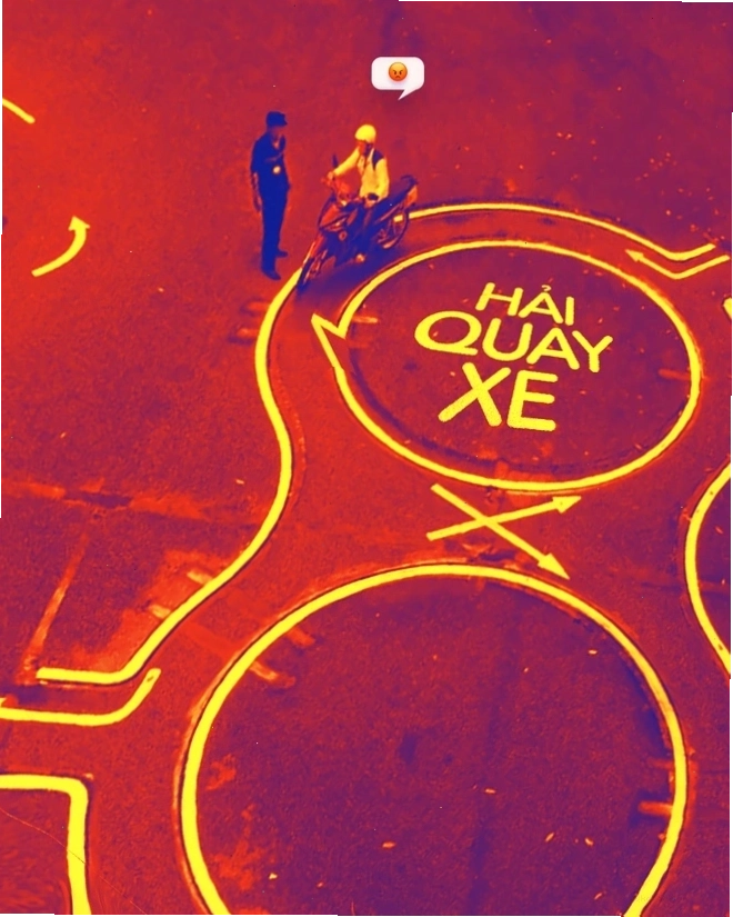 Hình ảnh minh họa cho meme Hải quay xe viral trên mạng xã hội