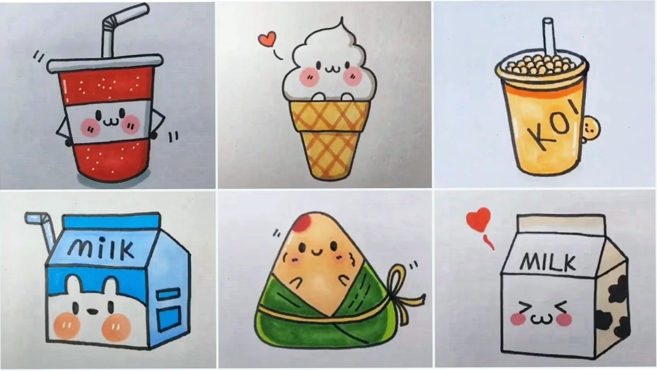 Hình ảnh minh họa tìm kiếm về vẽ đồ ăn thức uống cute đáng yêu