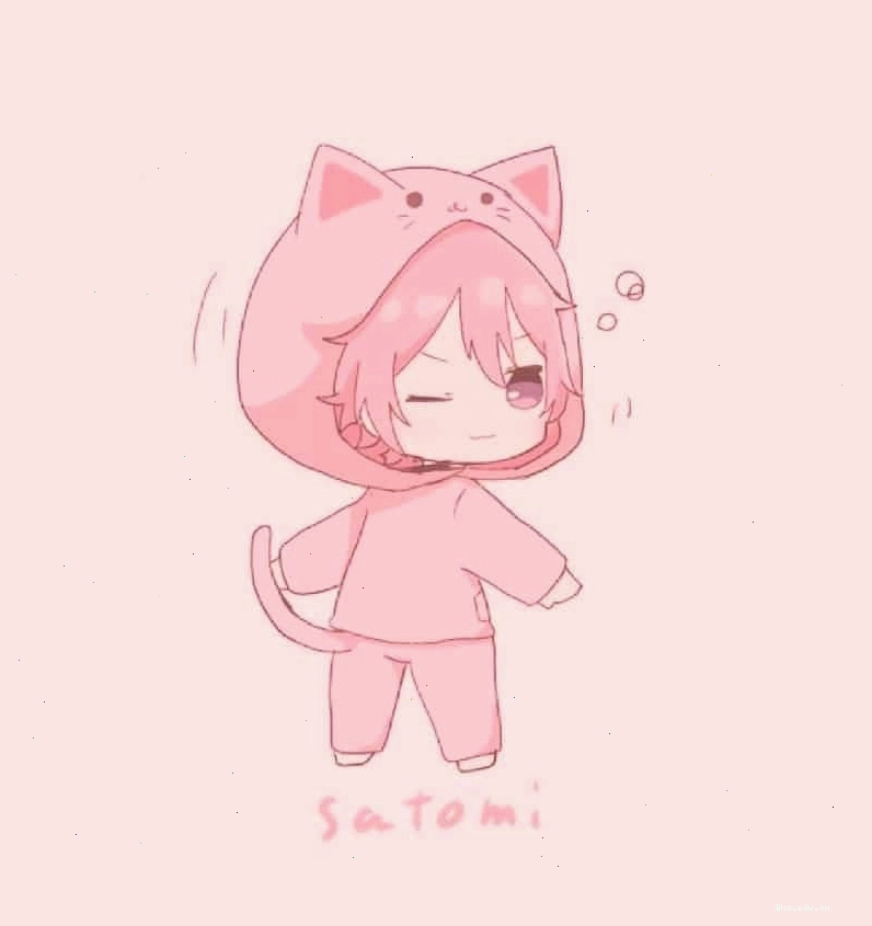 Hình anime nam cute màu hồng
