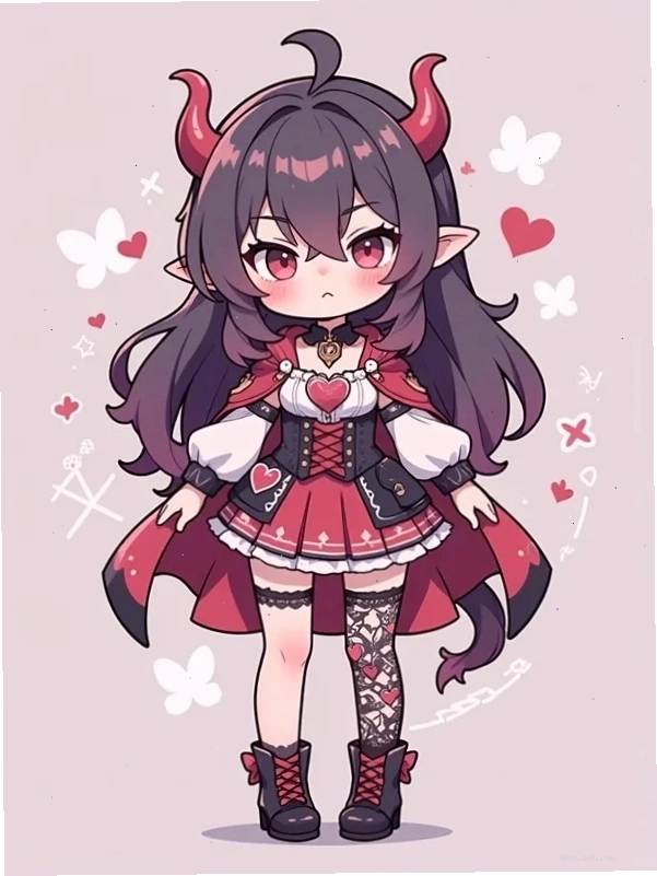 Hình nền anime chibi cô gái đang vui vẻ