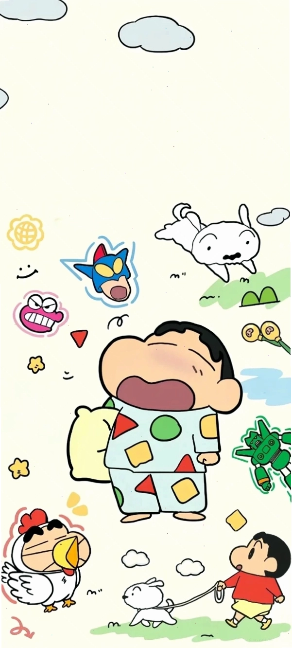 Hình nền máy tính Shin cậu bé bút chì phiên bản chibi dễ thương