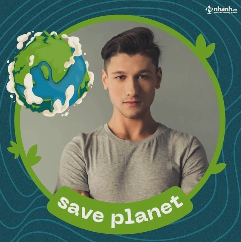 Khung ảnh Save planet Facebook