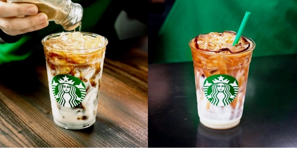 Ly Caramel Macchiato với lớp caramel hấp dẫn tại Starbucks