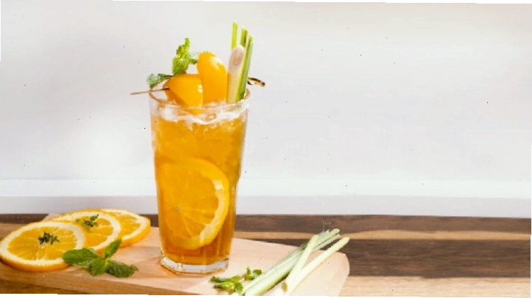 Ly trà đào cam sả thanh mát
