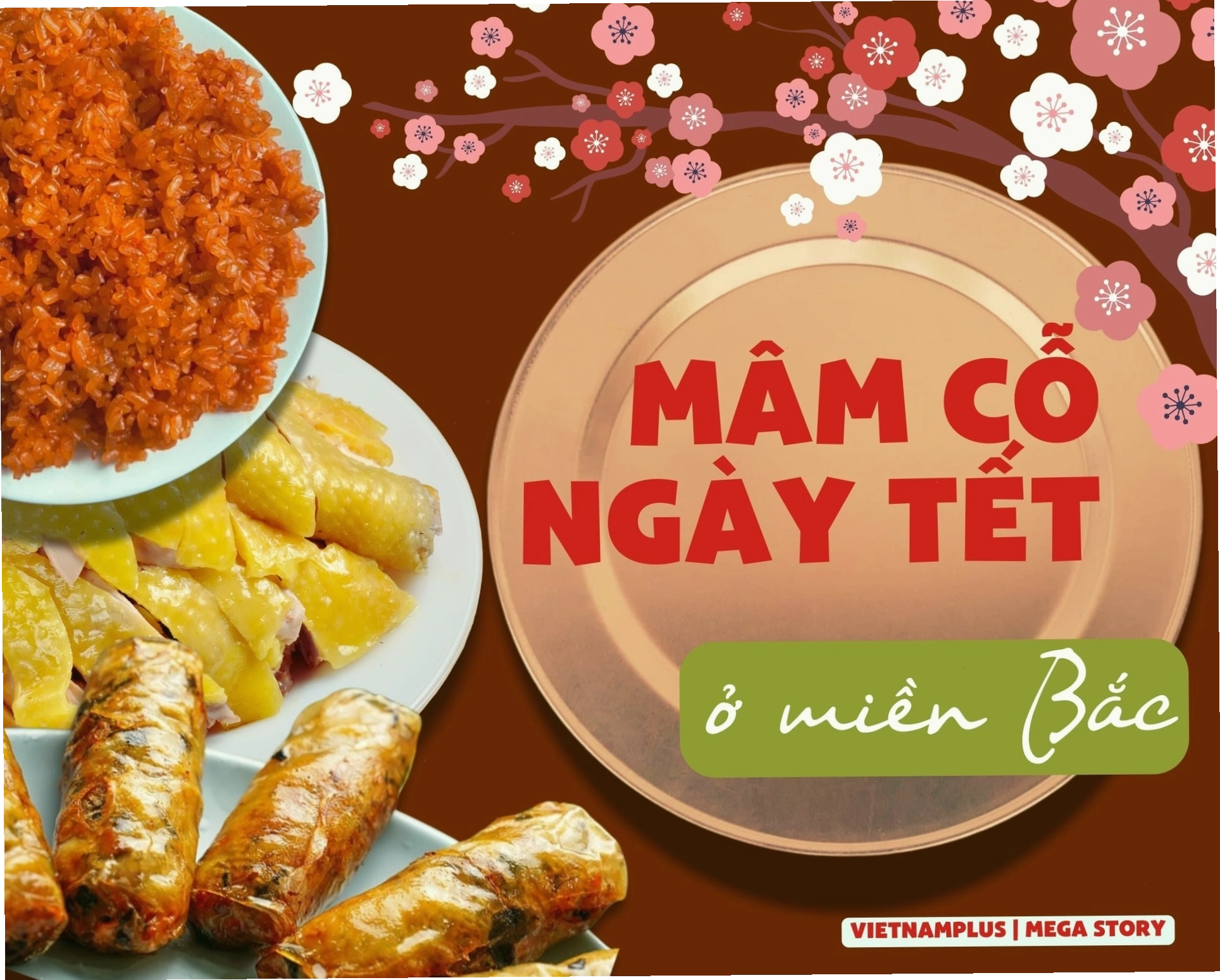 Mâm cỗ Tết miền Bắc với sự bày biện tinh tế và đầy đủ các món ăn truyền thống