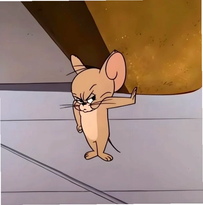 Meme chuột Jerry với biểu cảm hài hước và lém lỉnh