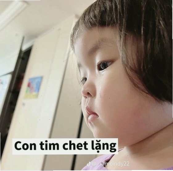 Meme em bé chết lặng vì bất ngờ