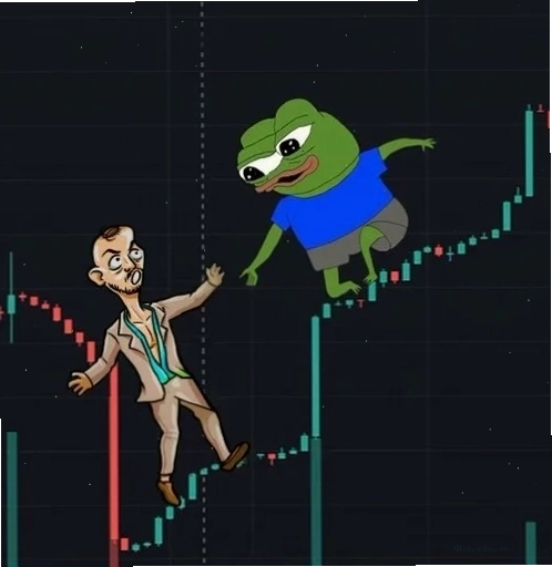 Meme Pepe kết hợp với chủ đề chứng khoán
