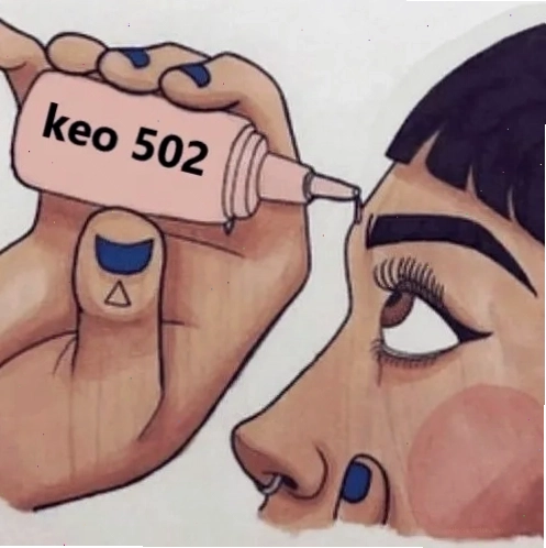 Meme rửa mắt bằng keo 502 thể hiện sự kinh hoàng trước hình ảnh khó coi