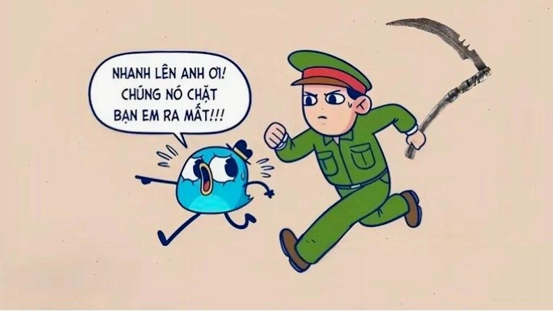Meme tao báo công an thể hiện sự lầy lội và hài hước