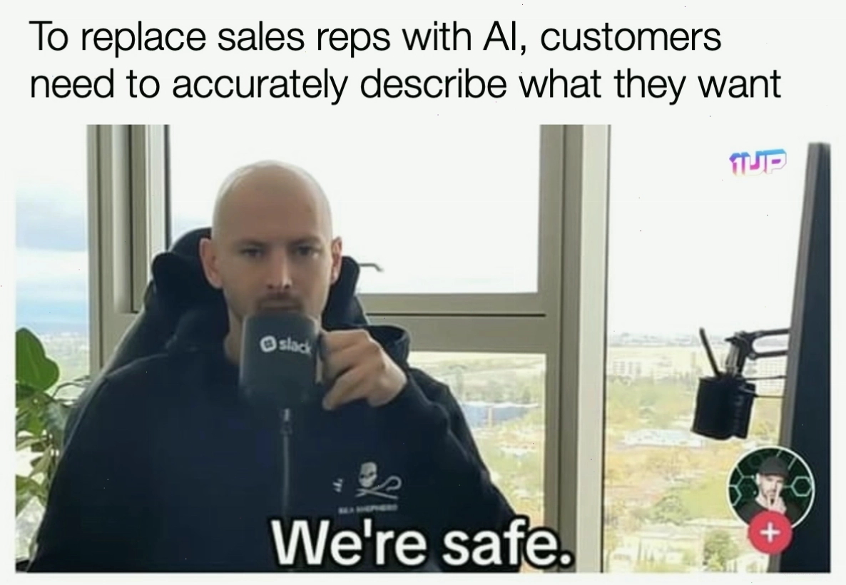 Meme về viễn cảnh sales bị thay thế bởi AI