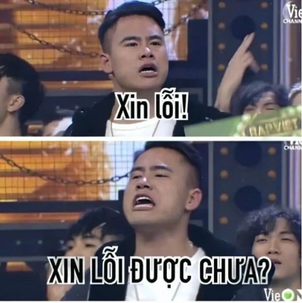 Meme xin lỗi thể hiện sự thay đổi tâm trạng đột ngột