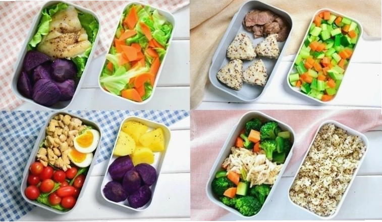 Minh họa các loại thực phẩm lành mạnh cho thực đơn thâm hụt calo