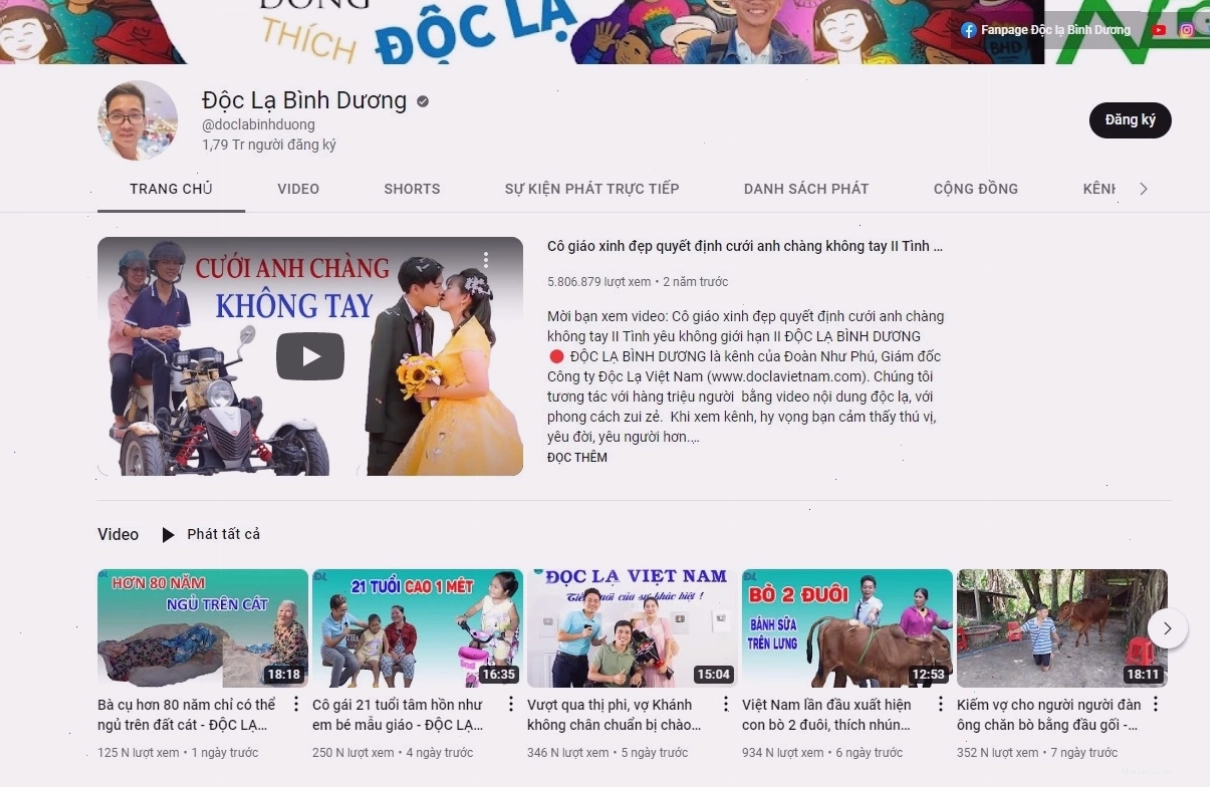 Minh họa các video hài hước về Độc Lạ Bình Dương trên TikTok