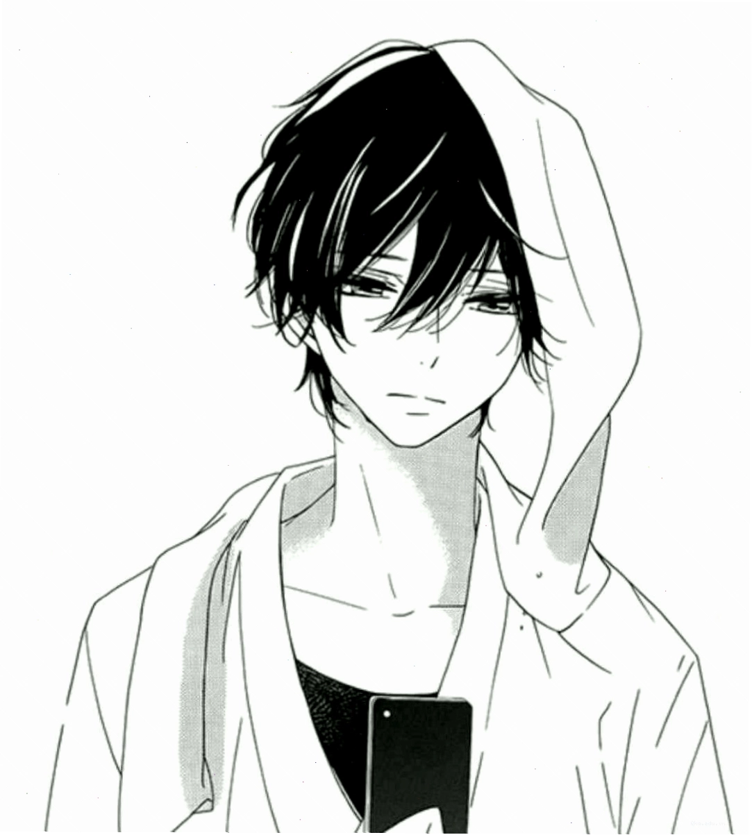 Nam anime trắng đen với vẻ ngoài lạnh lùng cuốn hút