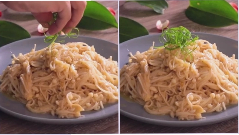 Nấm kim châm xào bơ tỏi thơm lừng hấp dẫn