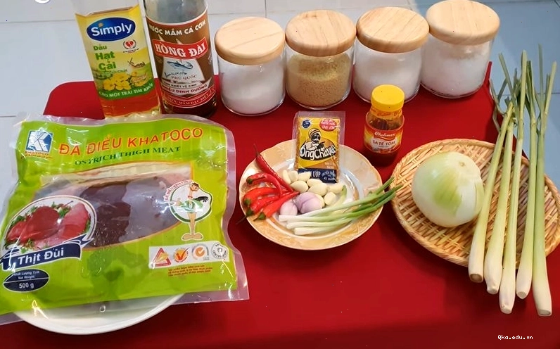 Nguyên liệu làm món thịt đà điểu xào lăn thơm ngon