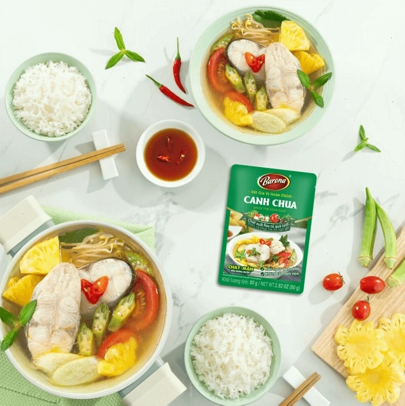 Nguyên liệu tươi ngon chuẩn bị nấu món canh chua