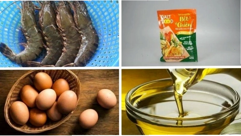 Pha bột chiên giòn Tempura với trứng và nước có ga