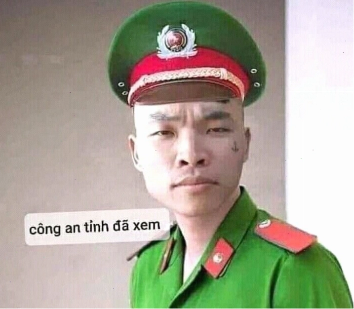 Phản ứng của nhân vật khi bị công an truy đuổi trong meme