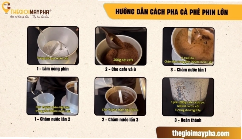 Quá trình cà phê nhỏ giọt từ phin ra ly, tạo thành dòng chảy đậm đặc