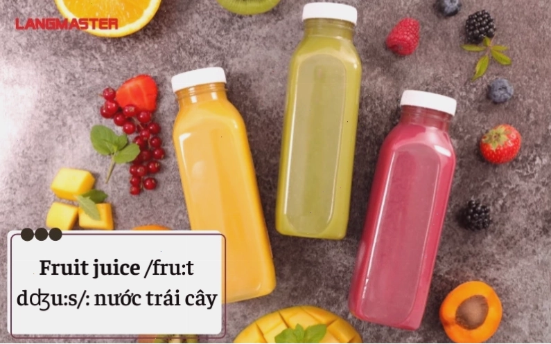 Tên các loại đồ uống trong quán cafe: Sinh tố trái cây