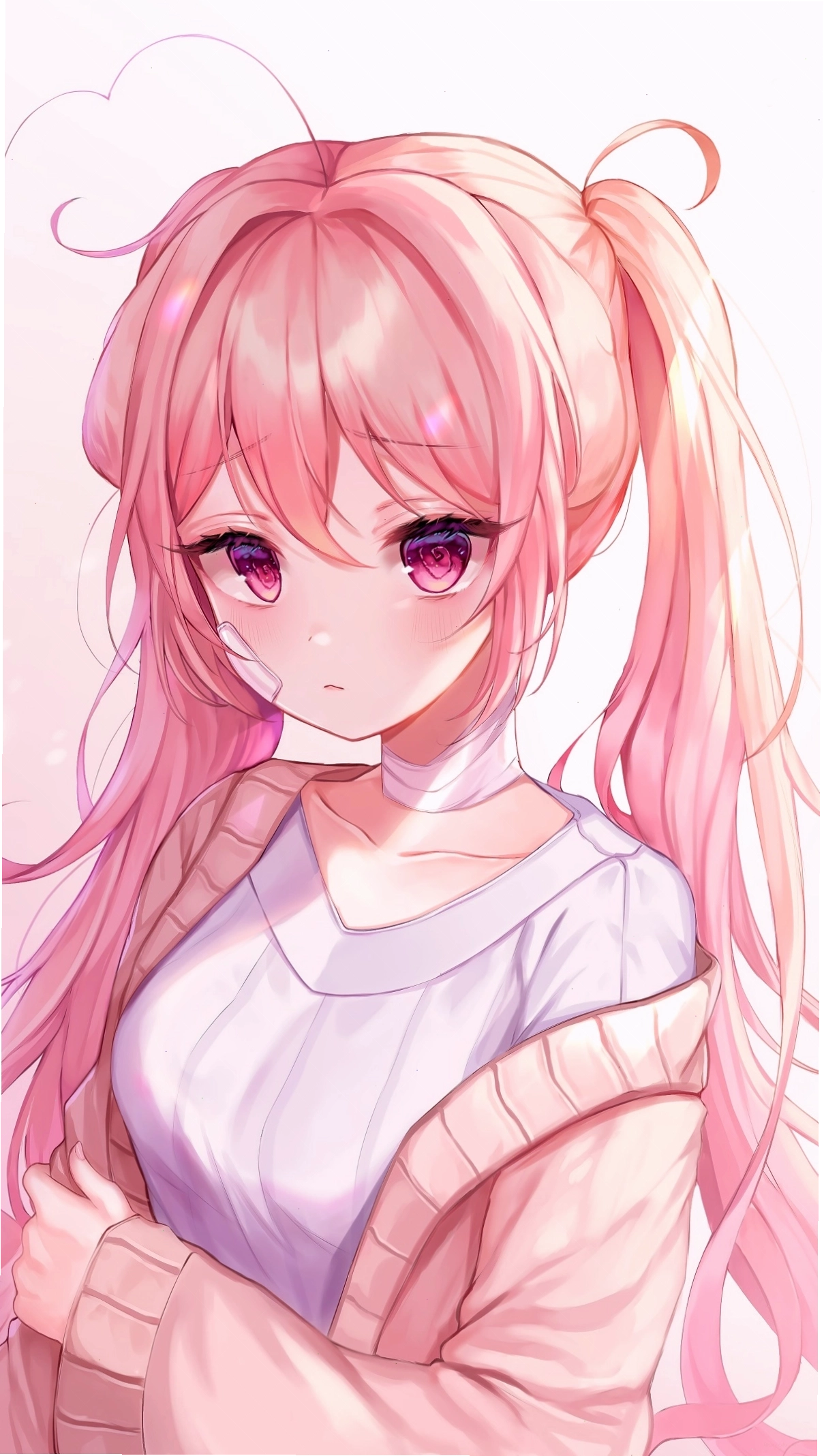 Tóc hồng anime nữ duyên dáng và quyến rũ