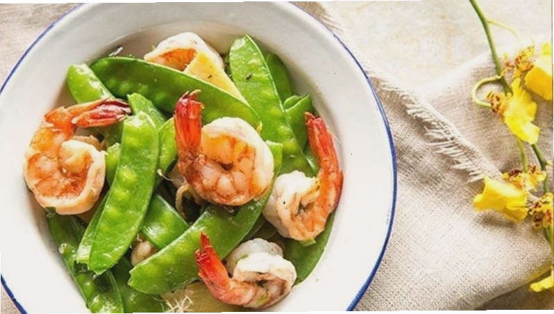 Tôm xào đậu Hà Lan thanh đạm hấp dẫn