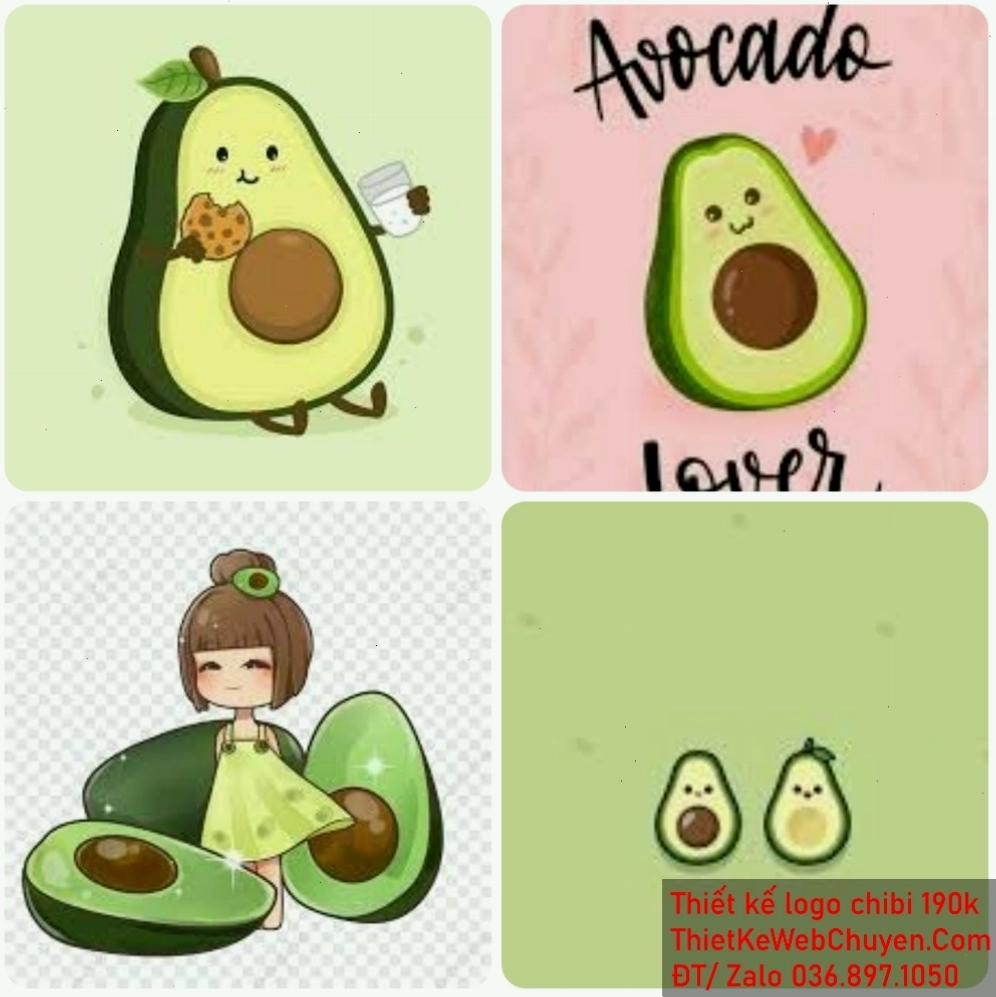 Trái bơ chibi cute đang ngủ gật