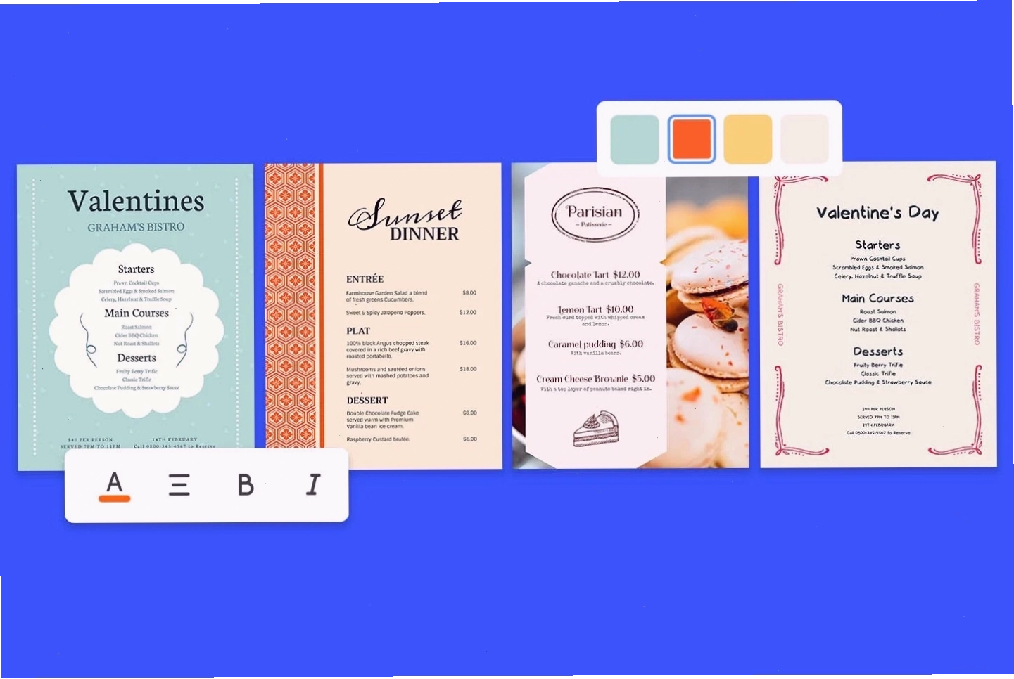 Trình tạo menu Fotor giúp thiết kế menu đồ uống online dễ dàng