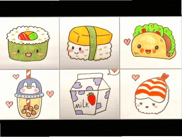Vẽ đồ ăn thức uống cute đáng yêu, vẽ hình cute | Cute drawing #19