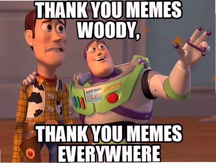 Woody và Buzz Lightyear thể hiện lời cảm ơn