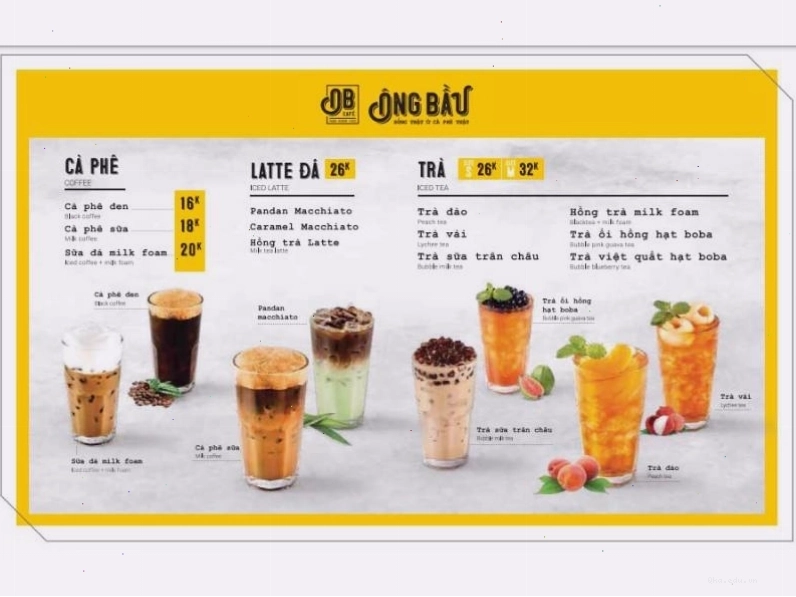 Xác định mức giá trong menu nước uống rõ ràng và hợp lý