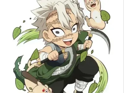 Hình ảnh Sanemi chibi đầy dễ thương khiến fan thích thú