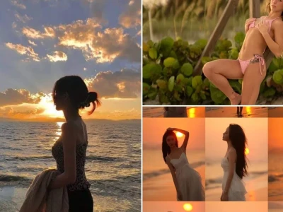 Cách hot girl tạo dáng sexy trên bãi biển lúc hoàng hôn đẹp